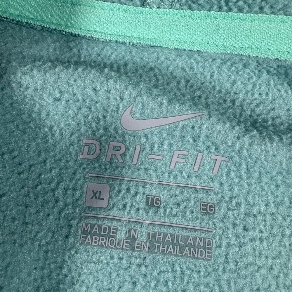 Nike Dri-FIT Full Zip Hoodie Mens XL Aqua Blue Fleece Thumbhole Raglan Sleeves